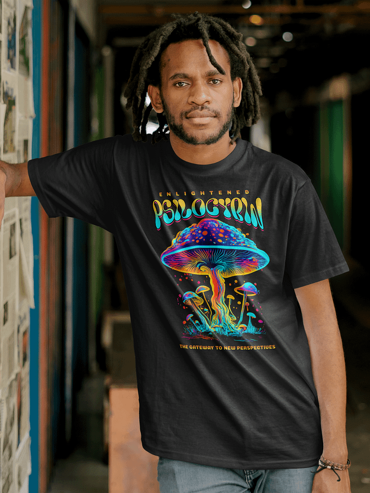 Psychedelic - Enlightened Psilocybin - Mushrooms Heavyweight T-Shirt product image (2)