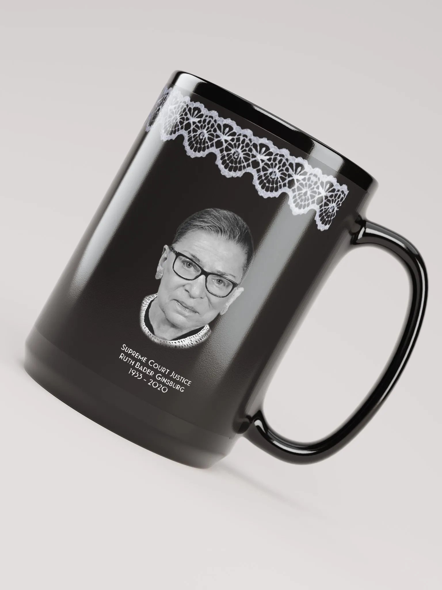 Notorious RBG Black Ceramic Mug, 15 oz product image (4)