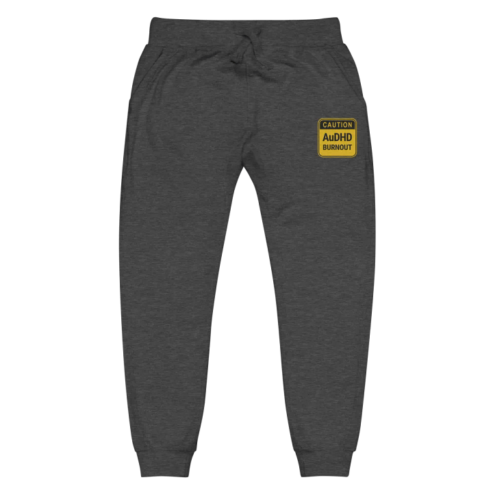 CAUTION: AuDHD BURNOUT embroidered fleece joggers product image (4)