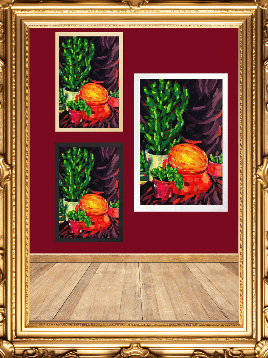 Eclectic Colorful Cacti Garden Framed Print product image (2)