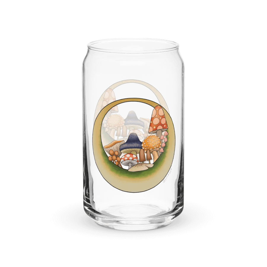 Moonie Shrooms 16 oz glass with or without lid/straw product image (1)