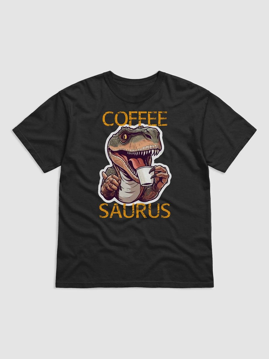 Tyrannosaurus Drinking Coffee - Coffee Saurus (Black Lettering) product image (1)