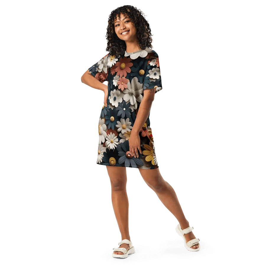 3D-Ditsy-Flowers-Seamless-Patterns T-shirt Dress - V10 product image (7)