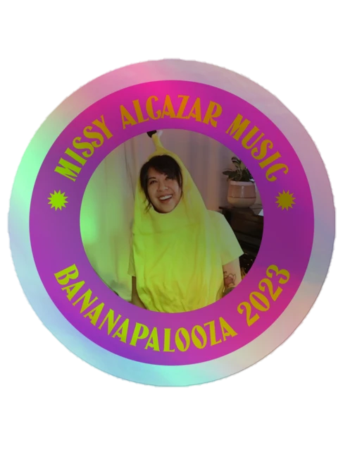 Bananapalooza Missy holographic sticker product image (1)