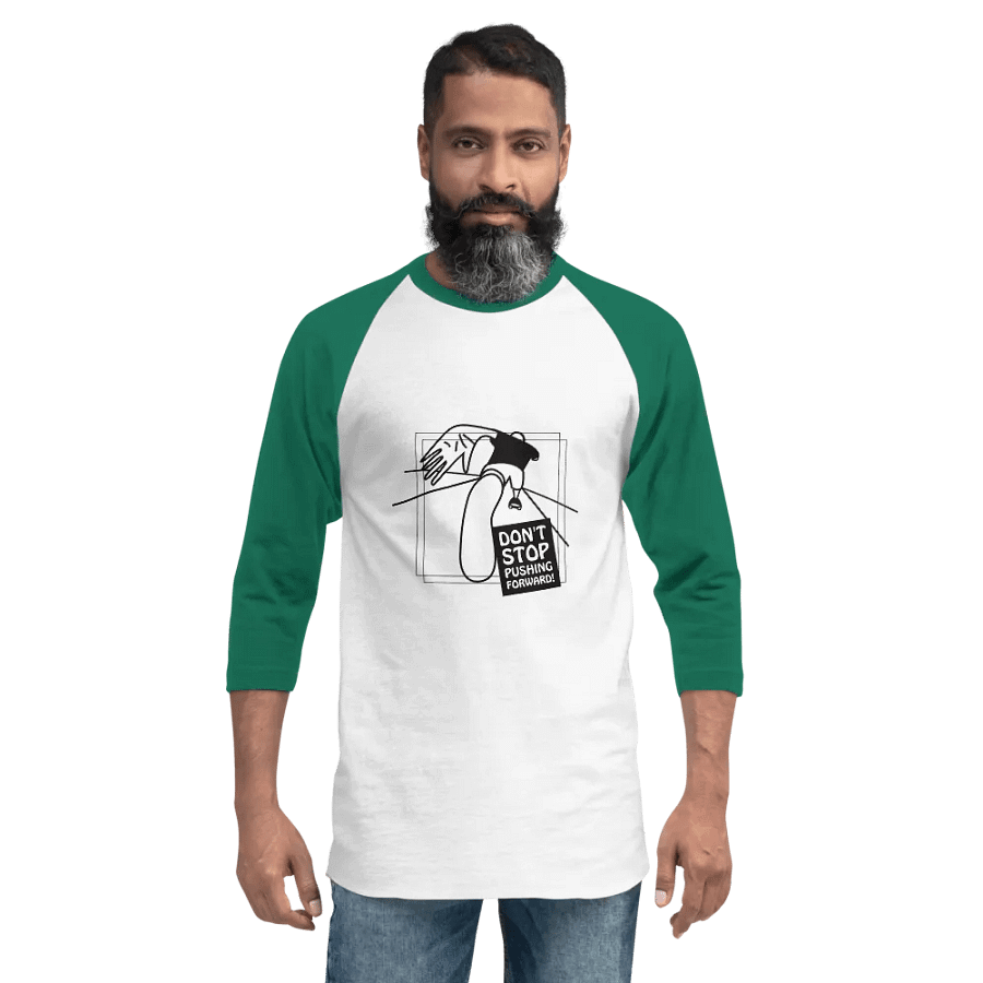 American Style College Raglan Tee - White/Kelly product image (2)