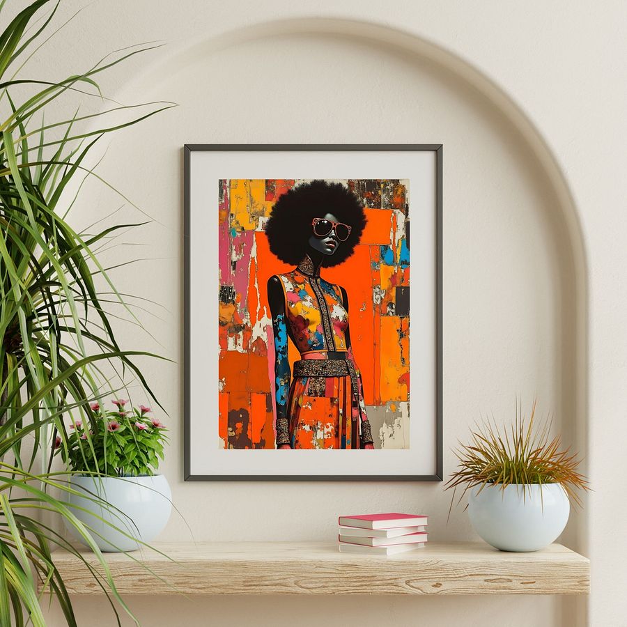 Procrastination Beautiful Black Woman Illustration Printable Art |Modern African American Woman Art | Abstract Digital Print for Home Gallery | Black Feminine Empowerment Decor product image (5)