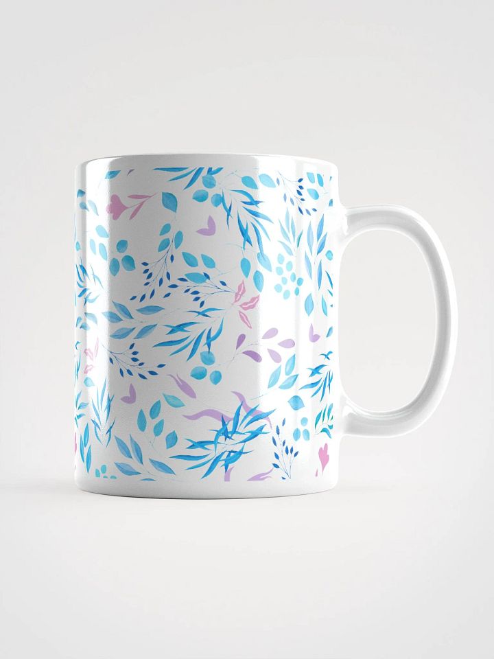 Blue And Purple Leaves Artistic Design White Mug product image (3)