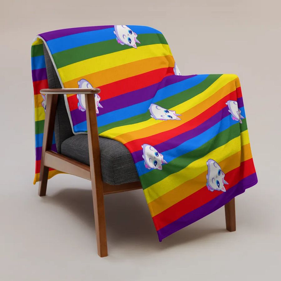 Unicorn Kitty Pride Throw Blanket product image (3)