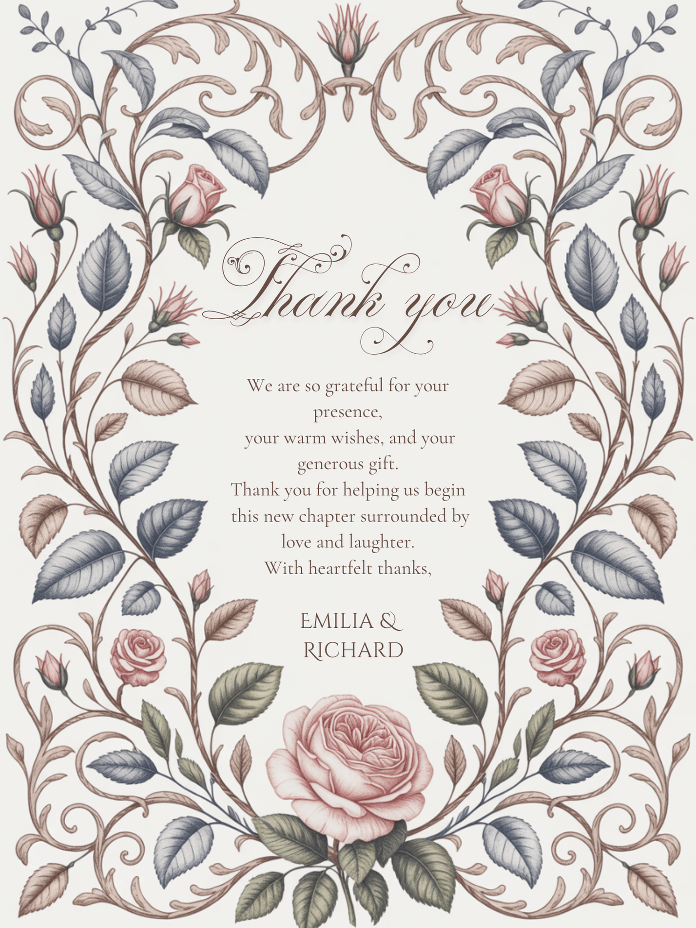 Editable Vintage Wedding Invitations | Edit in Canva | Instant Download Template | Blush Pink Dusty Blue Botanical Floral product image (5)