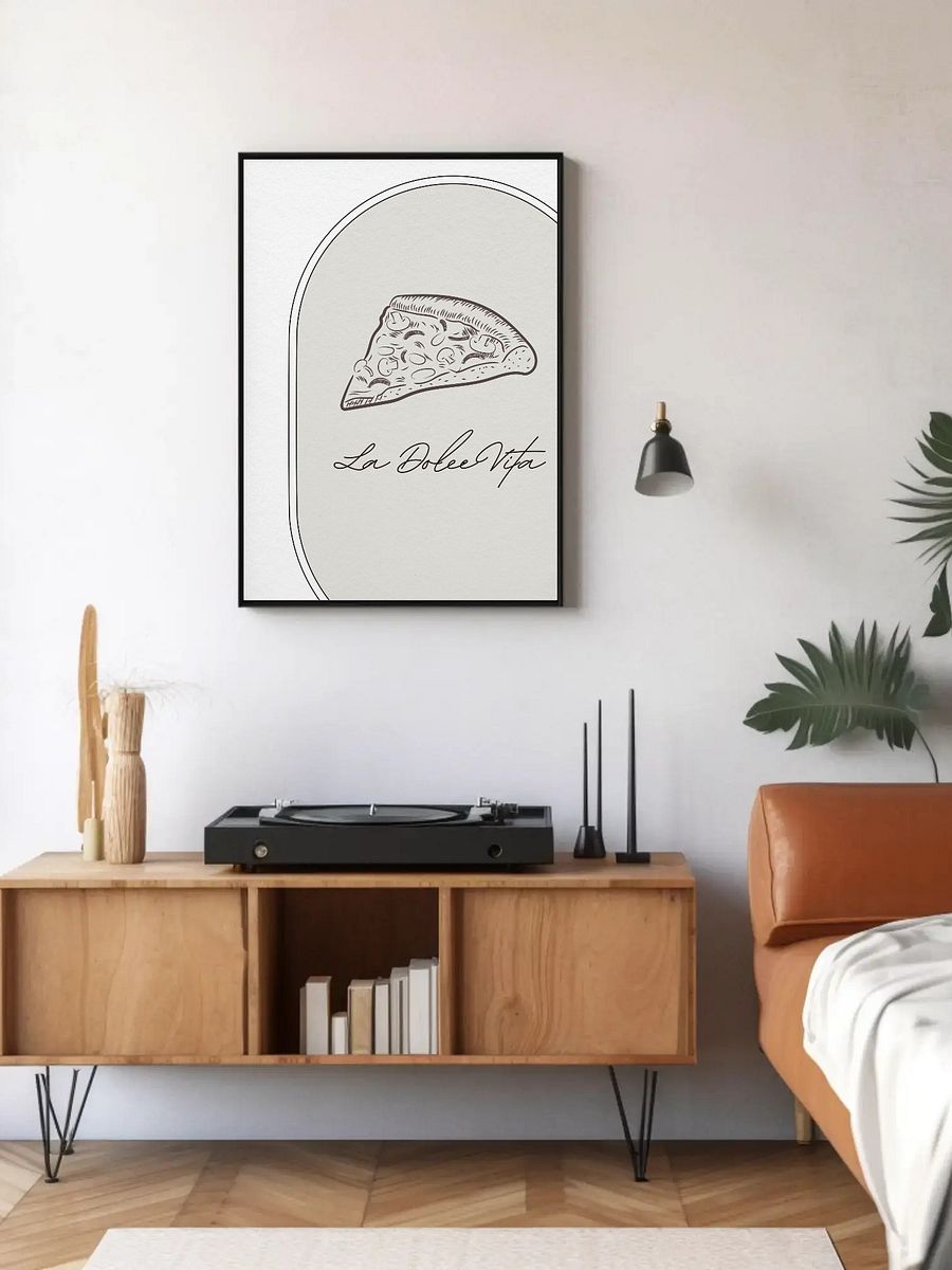 La Dolce Vita Italian Pizza Wall Art - Minimalist Kitchen Decor, Black and White Food Illustration, Modern Pizza Lover Print, Italian Decor product image (5)