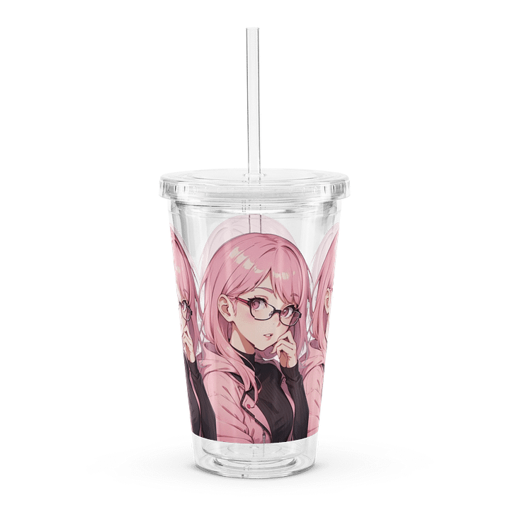 (Pink WAIFU) K Clear Plastic Tumbler product image (2)