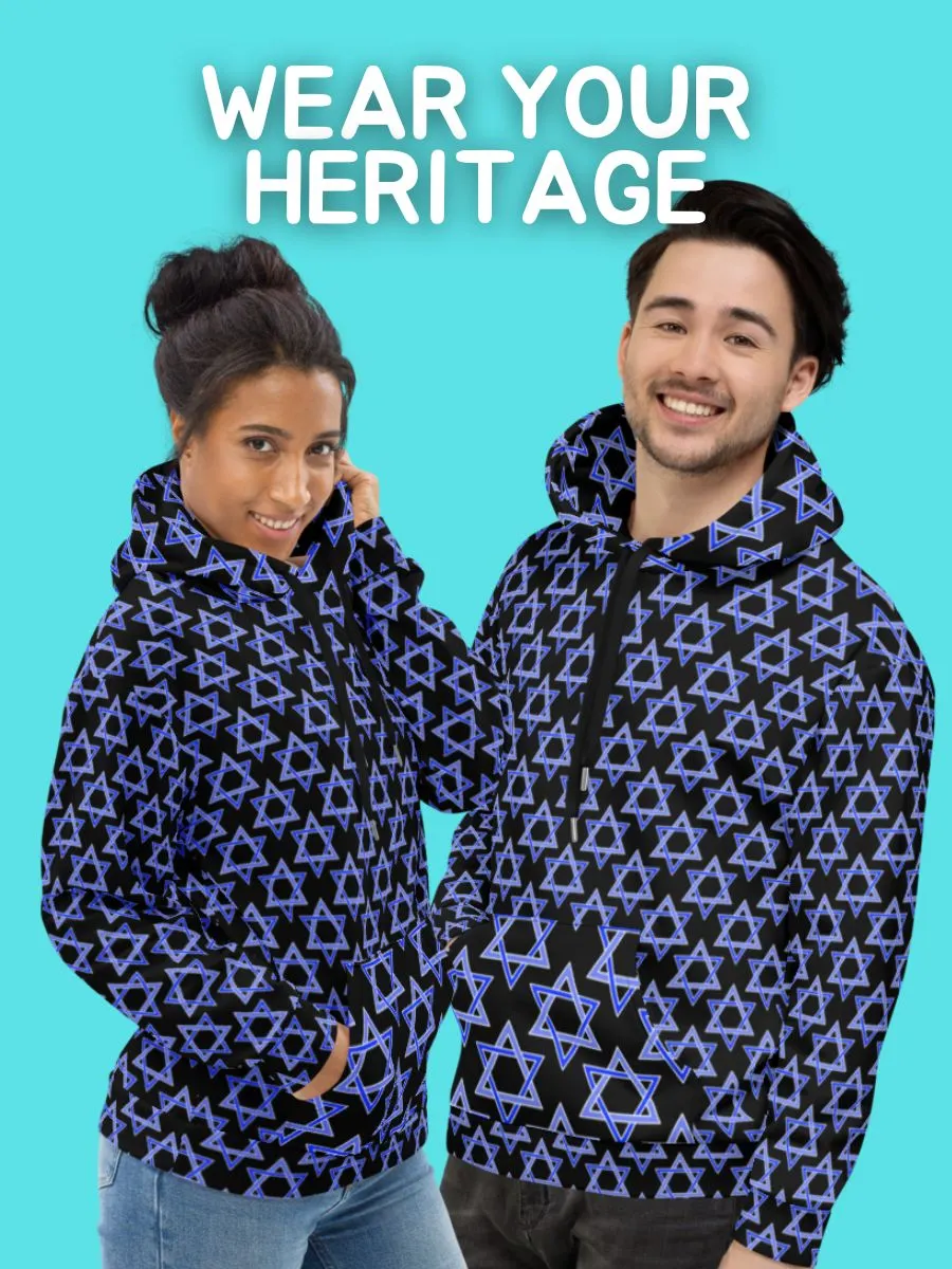 Star of David Hoodie Dark Bidvaro Jewish Gifts