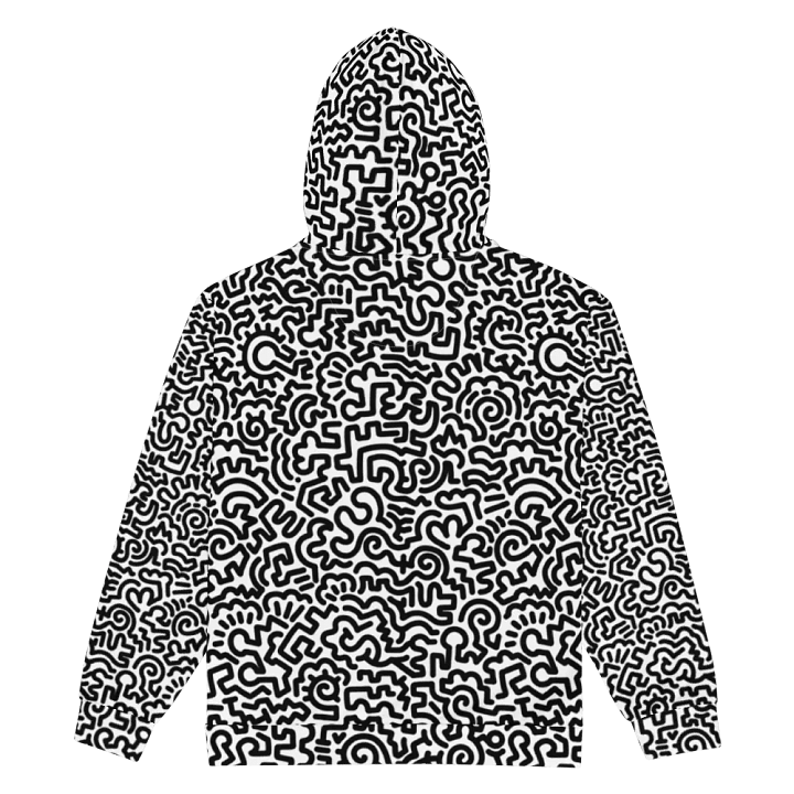 Black on White Doodle Zip Hoodie product image (2)