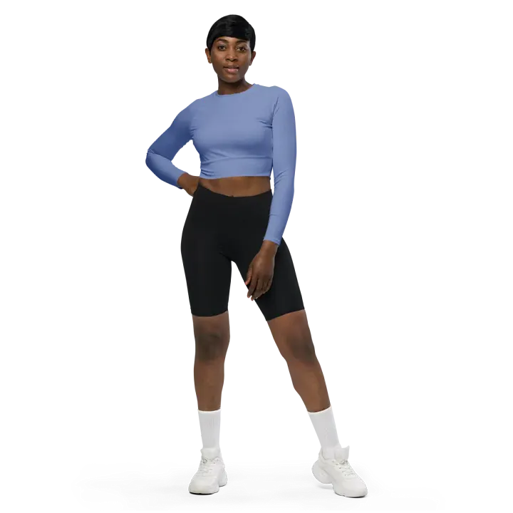 Wild Blue Recycled Long Sleeve Crop Top product image (1)