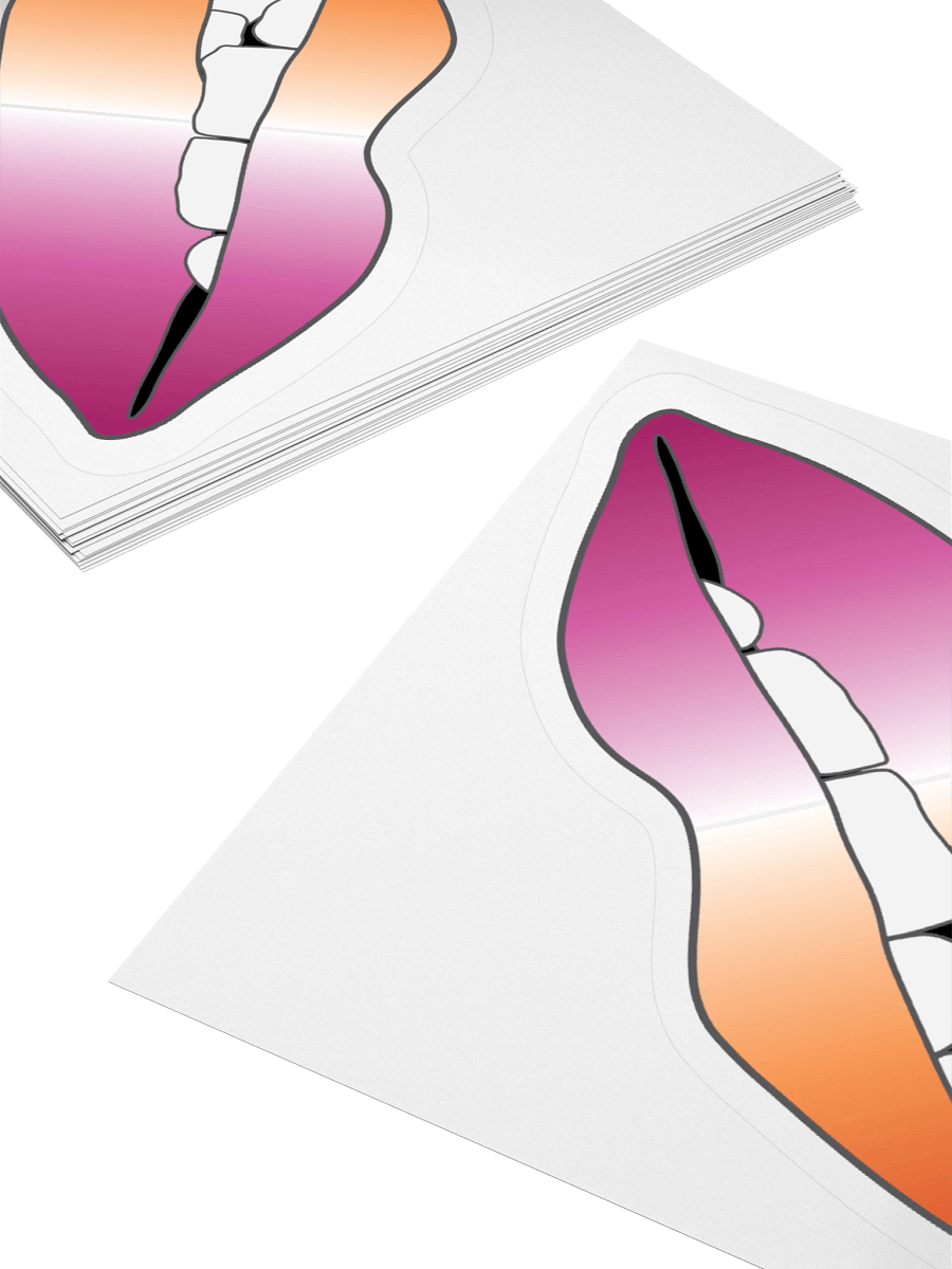 Lesbian Pride Gradient Biting Lips Sticker product image (11)
