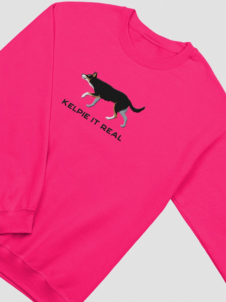 Kelpie It Real Sweatshirt (Embroidered) of an Australian Kelpie(Tricolor) product image (9)