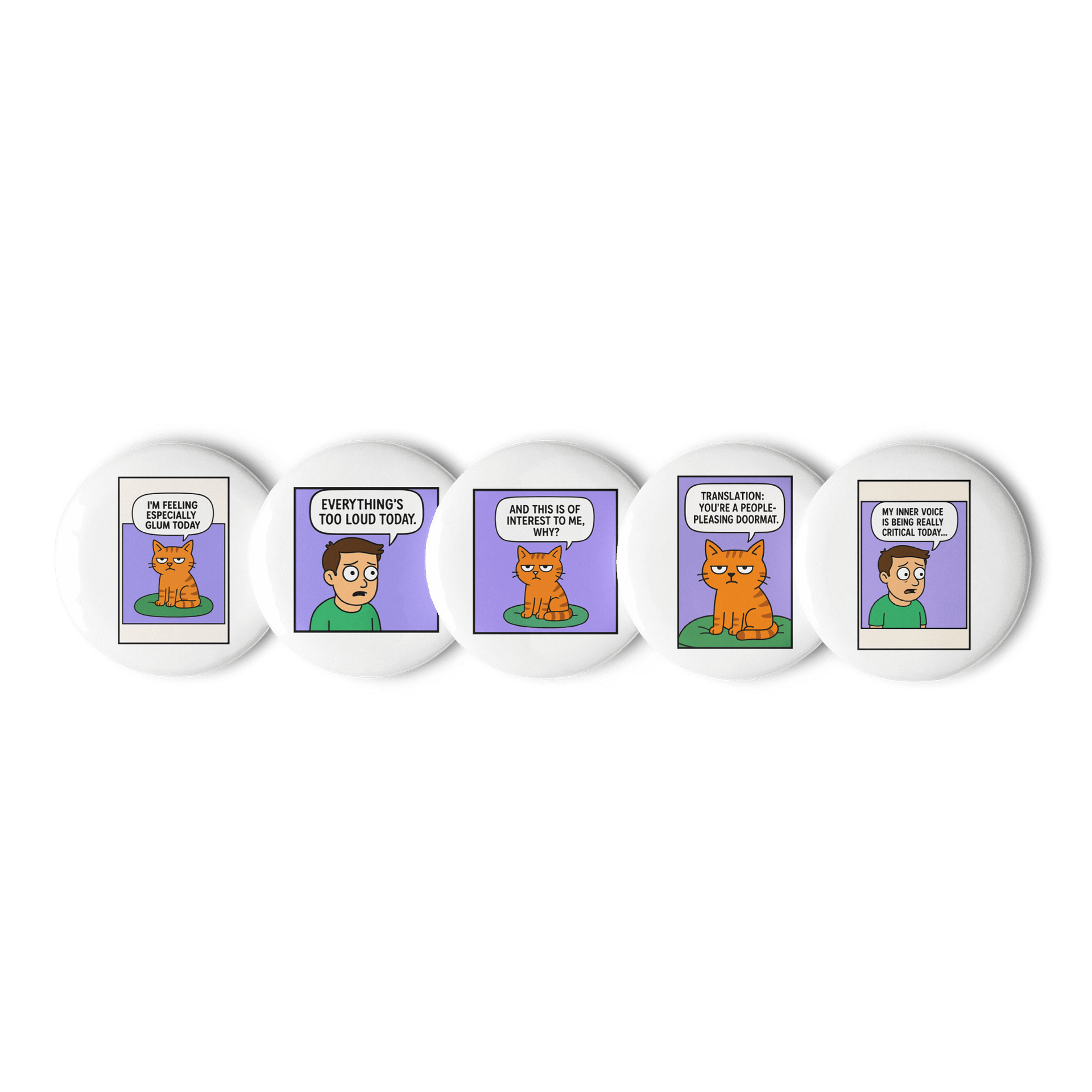 PTSD CARTOON - SAY HOW YOU FEEL! [Badges] product image (1)