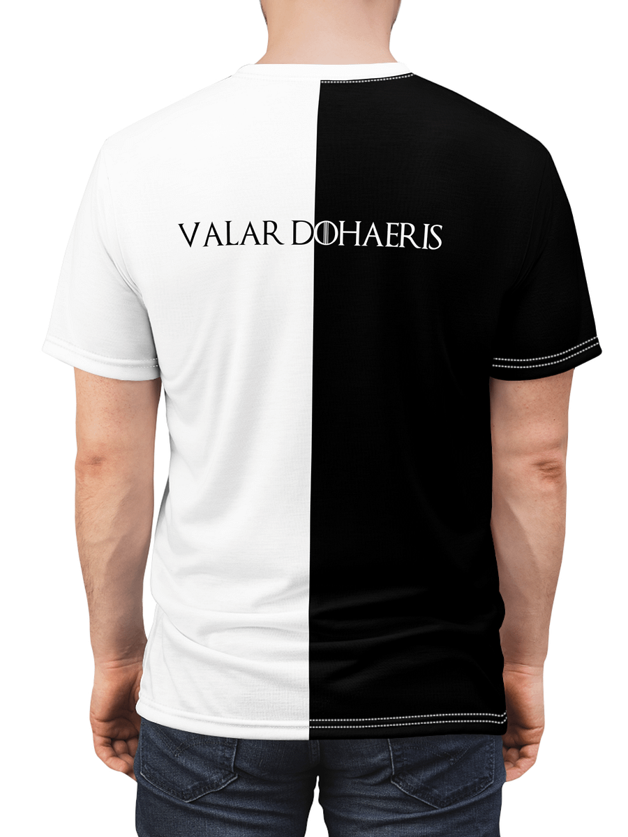 Valar Morghulis Valar Dohaeris Split Black & White Tee product image (6)