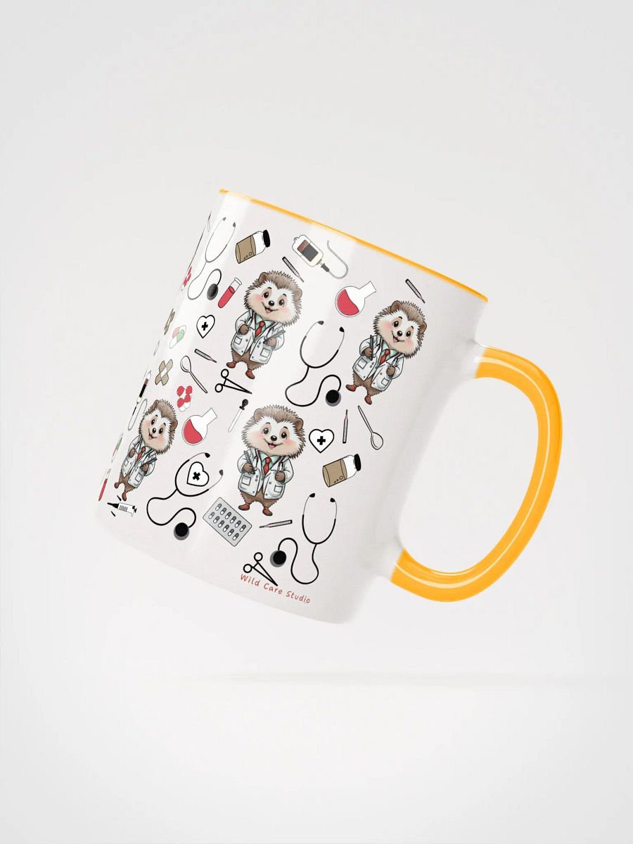 Cute Medical Coat Hedgehog Ceramic Mug product image (27)