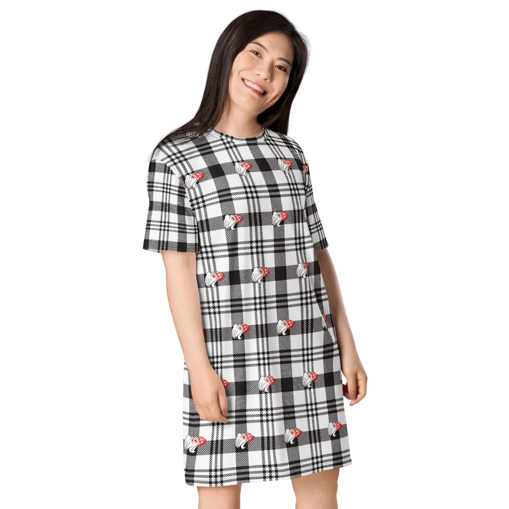 Strawberry Plaid Cuttlefish T-Shirt Dress product image (8)