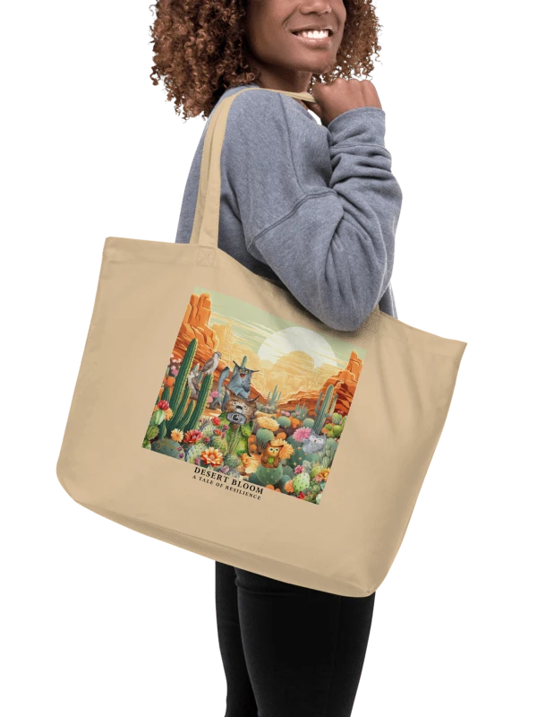 Desert Bloom: A Tale of Resilience Eco Tote Bag (Large) product image (7)