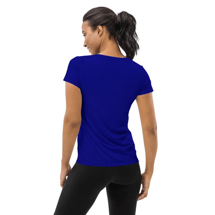 Plain Color Navy Blue Athletic T-Shirt product image (2)