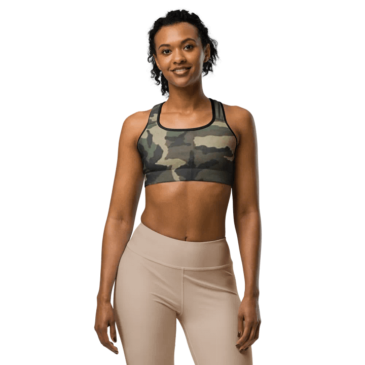 Faithful Camo: Proverb 3:25 Sports Bra - Woodland product image (1)