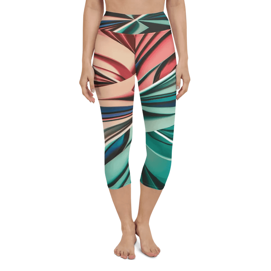 Abstract Geometric Yoga Capri Leggings in Vibrant Colors (XS-XL) product image (12)