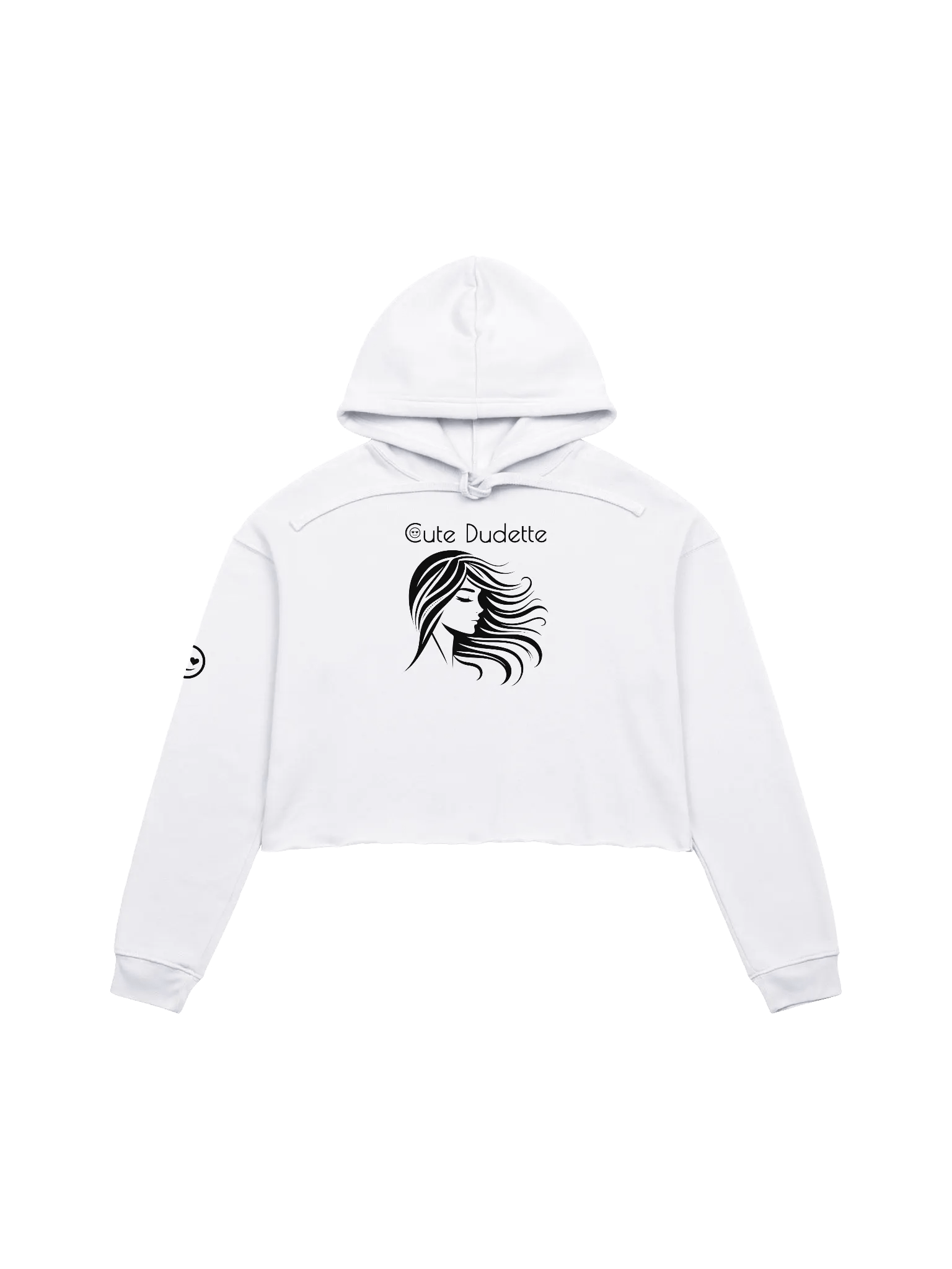 Cute Dudette Women's White Crop Hoodie product image (1)