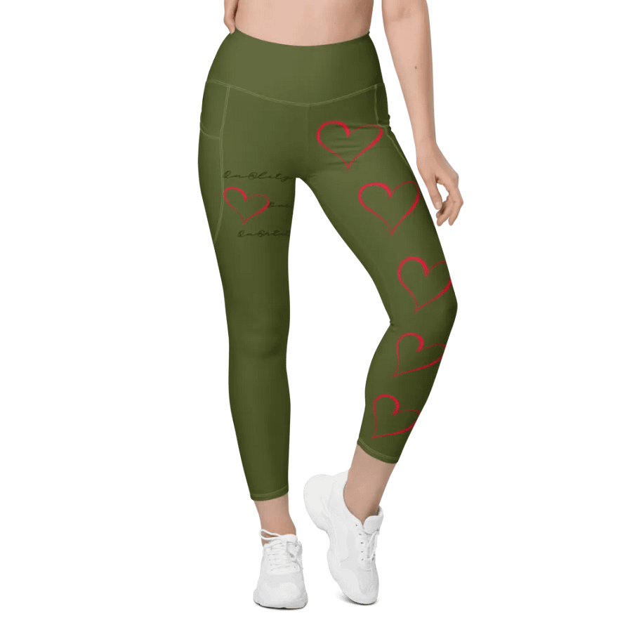 "Qu@lity He@rt" Leggings (Military Green) product image (1)
