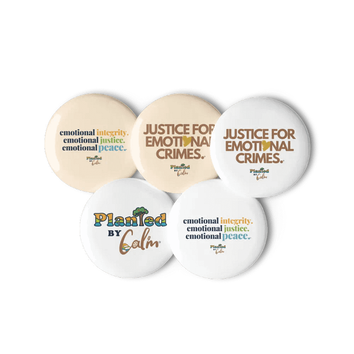 Official Planted By Calm | Calm Keepers Set of Pin Buttons (Choose Your Size) product image (1)