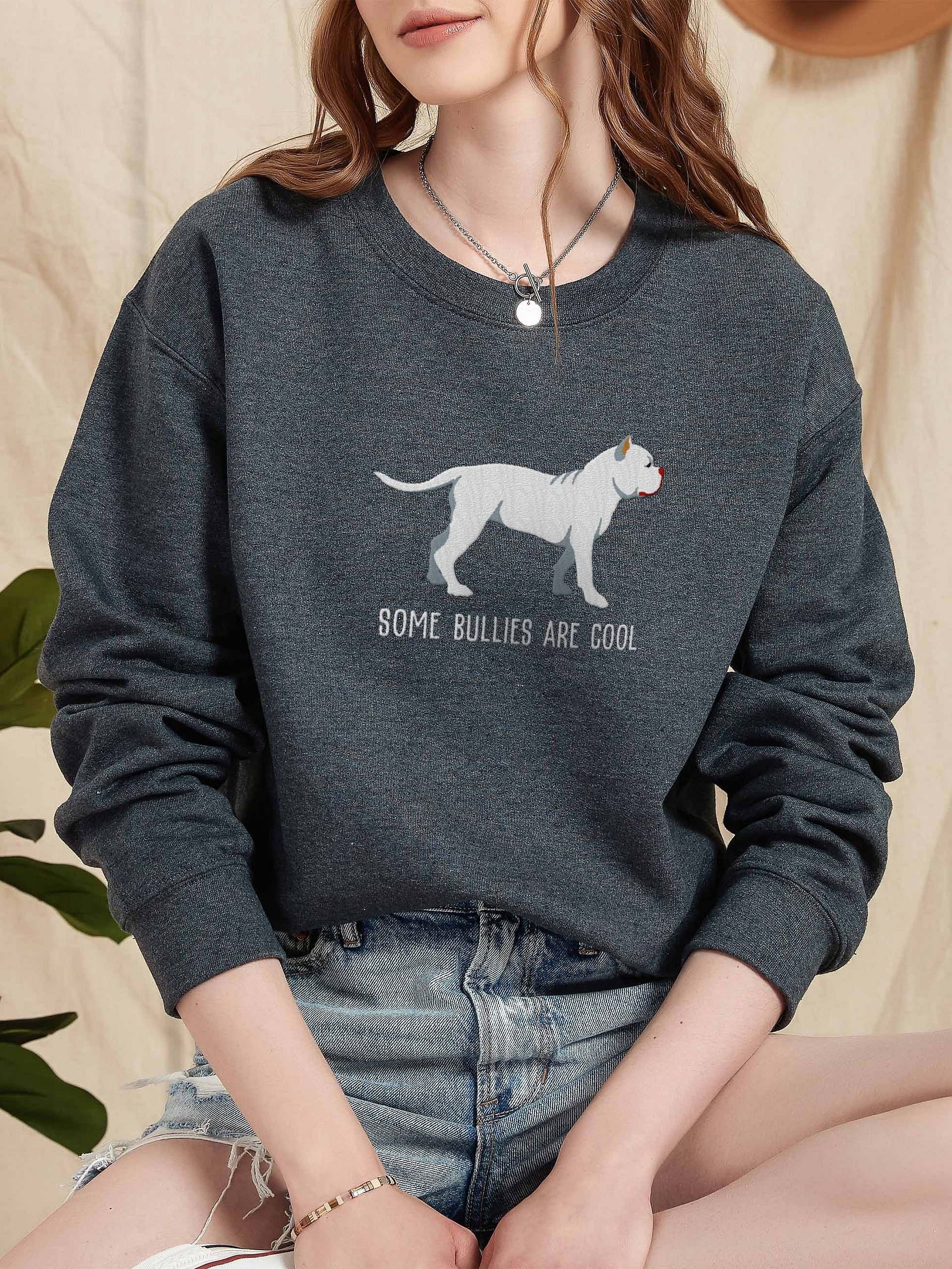 Some Bullies Are Cool Sweatshirt (Embroidered) of an American Bully(White) product image (2)