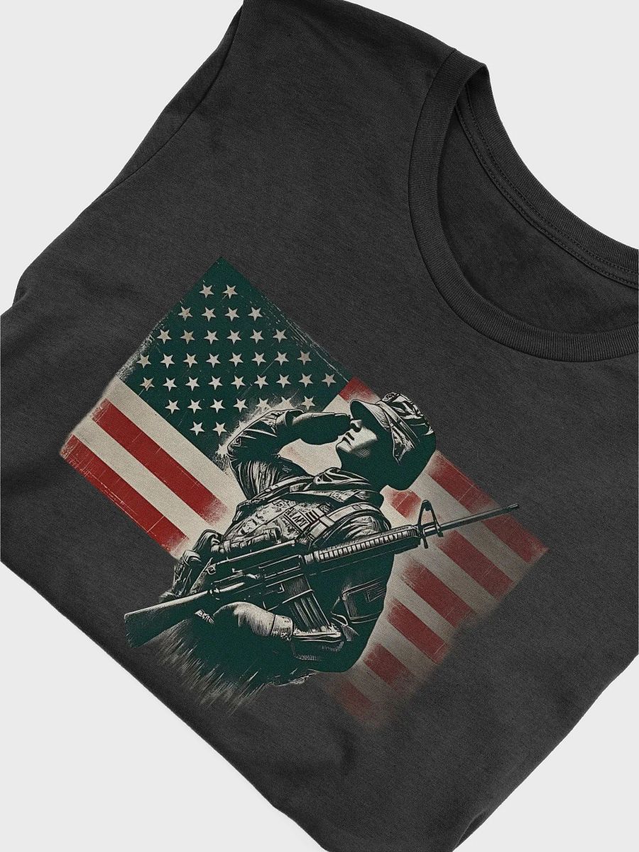 Saluting Soldier - Proud USA Patriotic Tribute Vintage Unisex Supersoft T-Shirt product image (5)