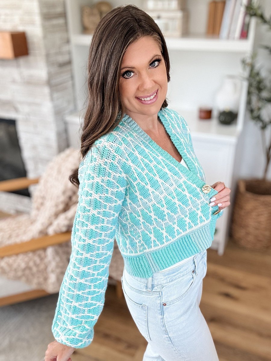 Seaglass Mosaic Cardigan Crochet Pattern product image (7)