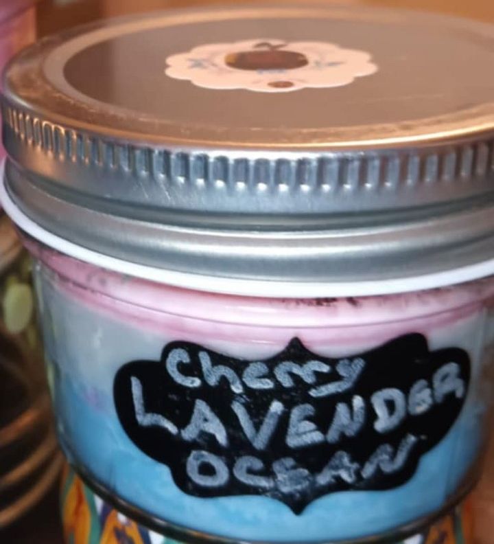 Cherry lavender ocean scented candle product image (1)