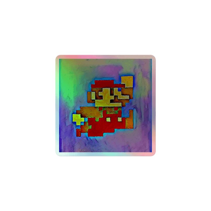 Red Plumber 8-bit Holographic Sticker product image (1)
