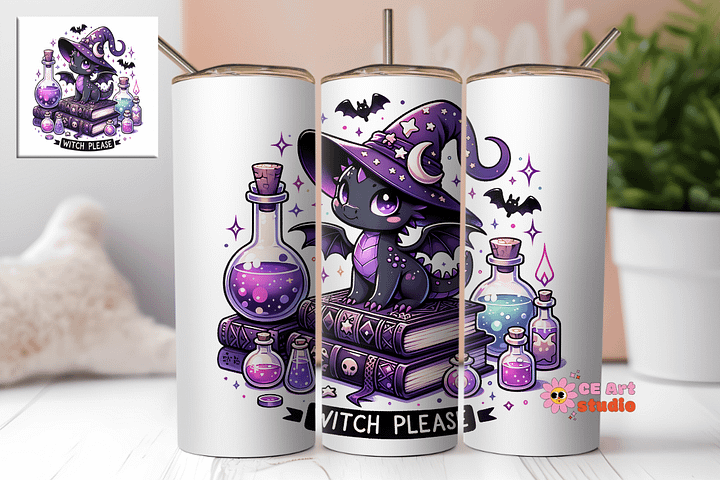Witch Please Tumbler Wrap PNG product image (1)