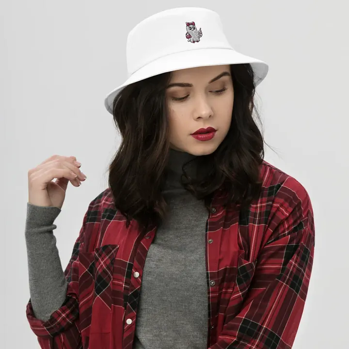 Cute Ghost Embroidered Cotton Bucket Hat product image (2)