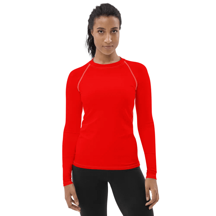 Plain Color Red Rash Guard product image (1)