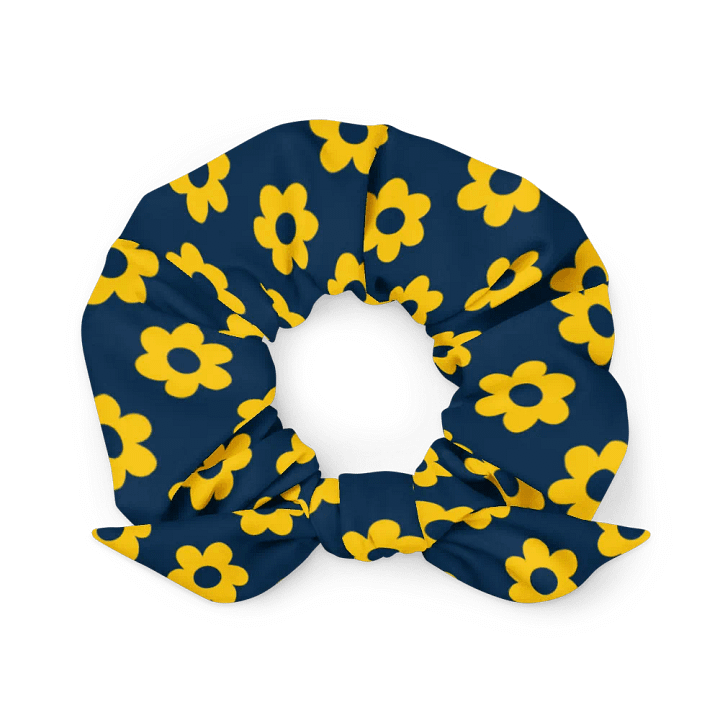 Yellow and Blue Fan Flower Scrunchie with Bow product image (1)