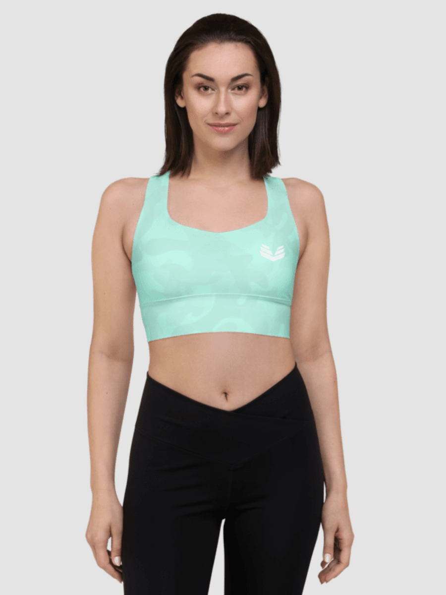 Longline Sports Bra - Mint Camo product image (4)