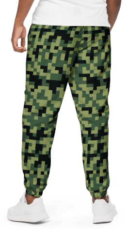 Military Green Camouflage Pixels Camo Pattern Unisex Track Pants product image (3)