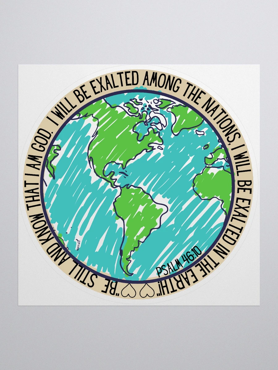 Psalm 46:10 Earth Round Sticker product image (2)