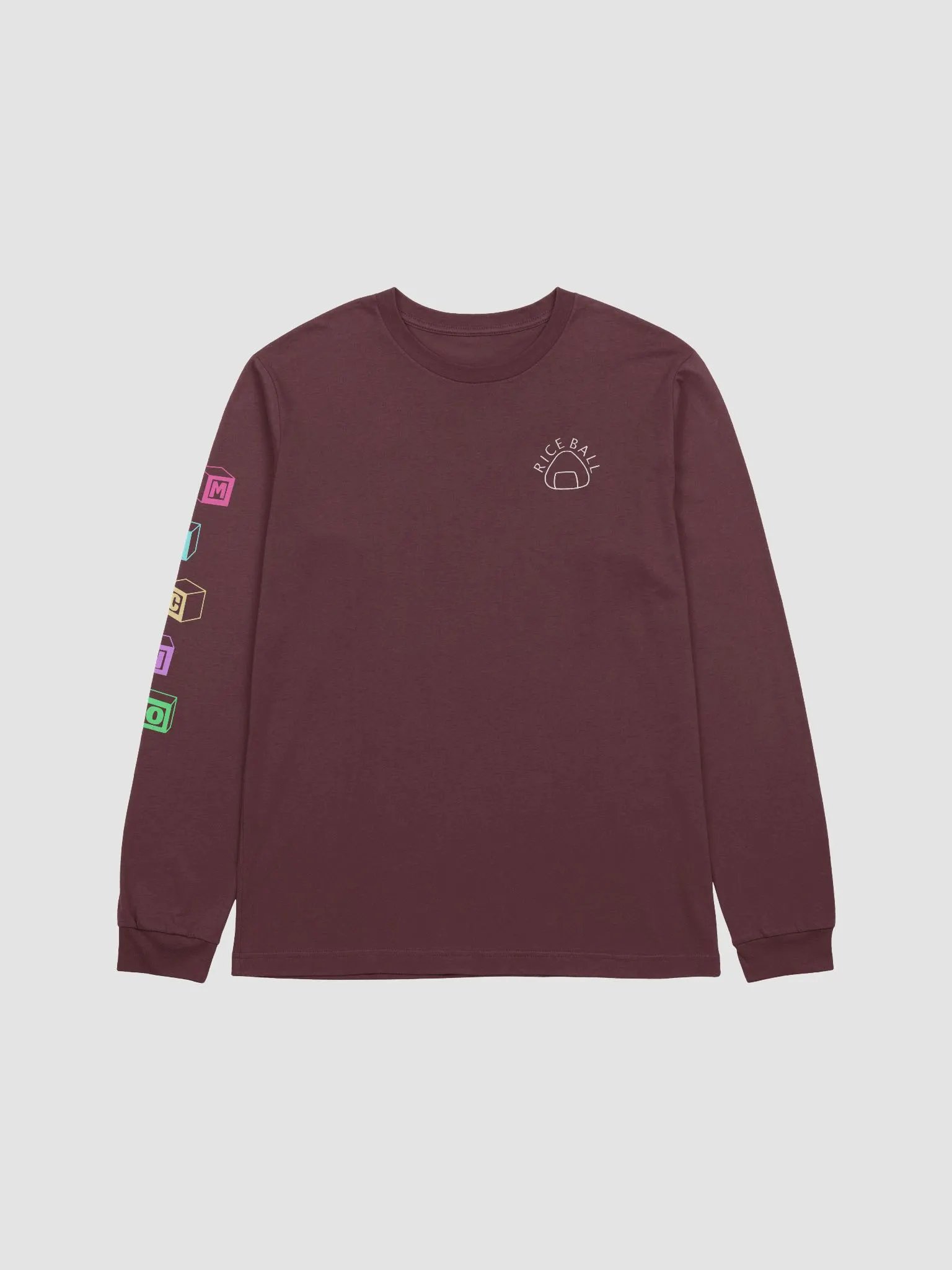 Macho Rice Ball Long Sleeve - (Maroon) product image (2)