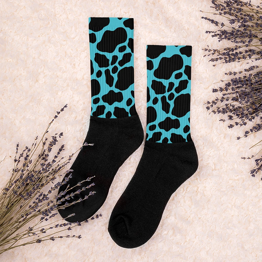 Cow Print Socks - Black & Blue product image (5)
