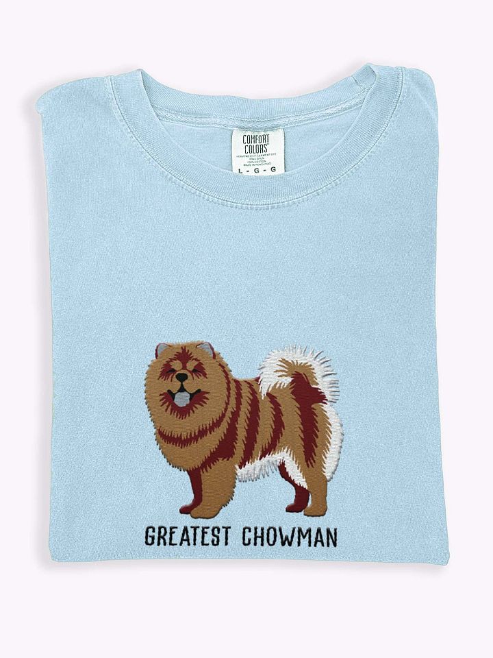 Greatest Chowman T-Shirt(Embroidered) of a Chow Chow(Brown) product image (1)