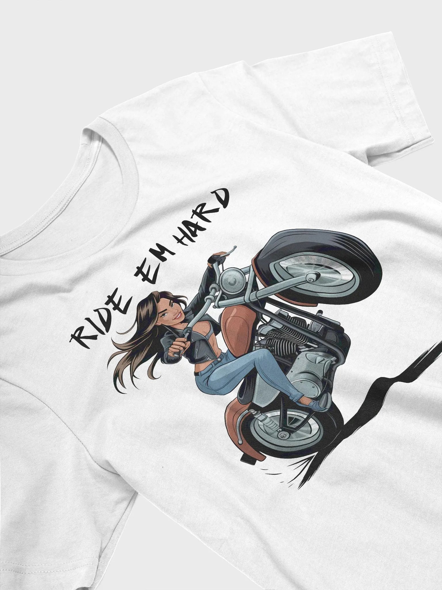 Ride Em Hard, Motorcycle Babe Unisex T-Shirt product image (44)