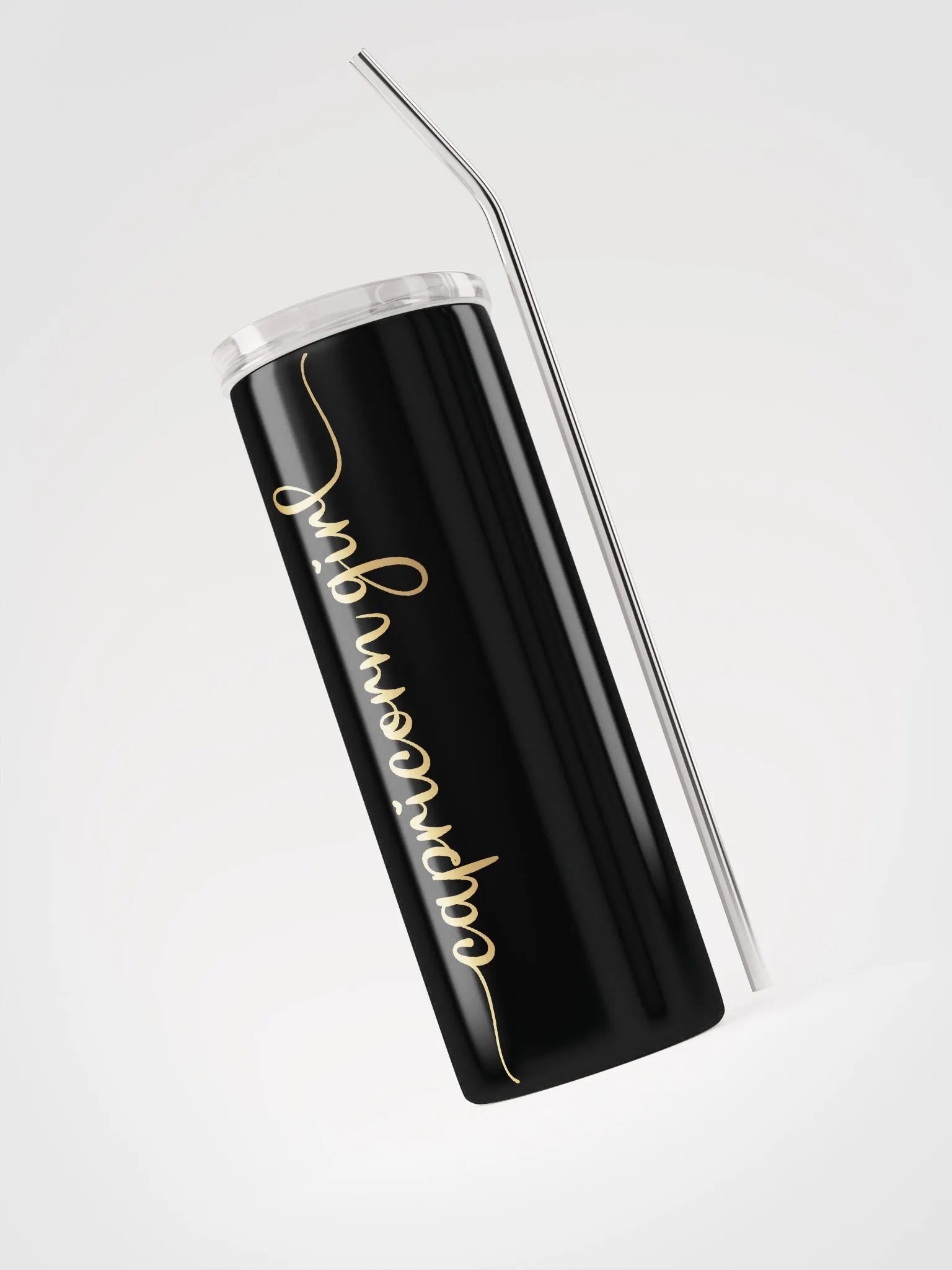 Black Capricorn Stainless Steel Tumbler: Embrace Zodiac Vibes with Capricorn Girl in Gold product image (3)