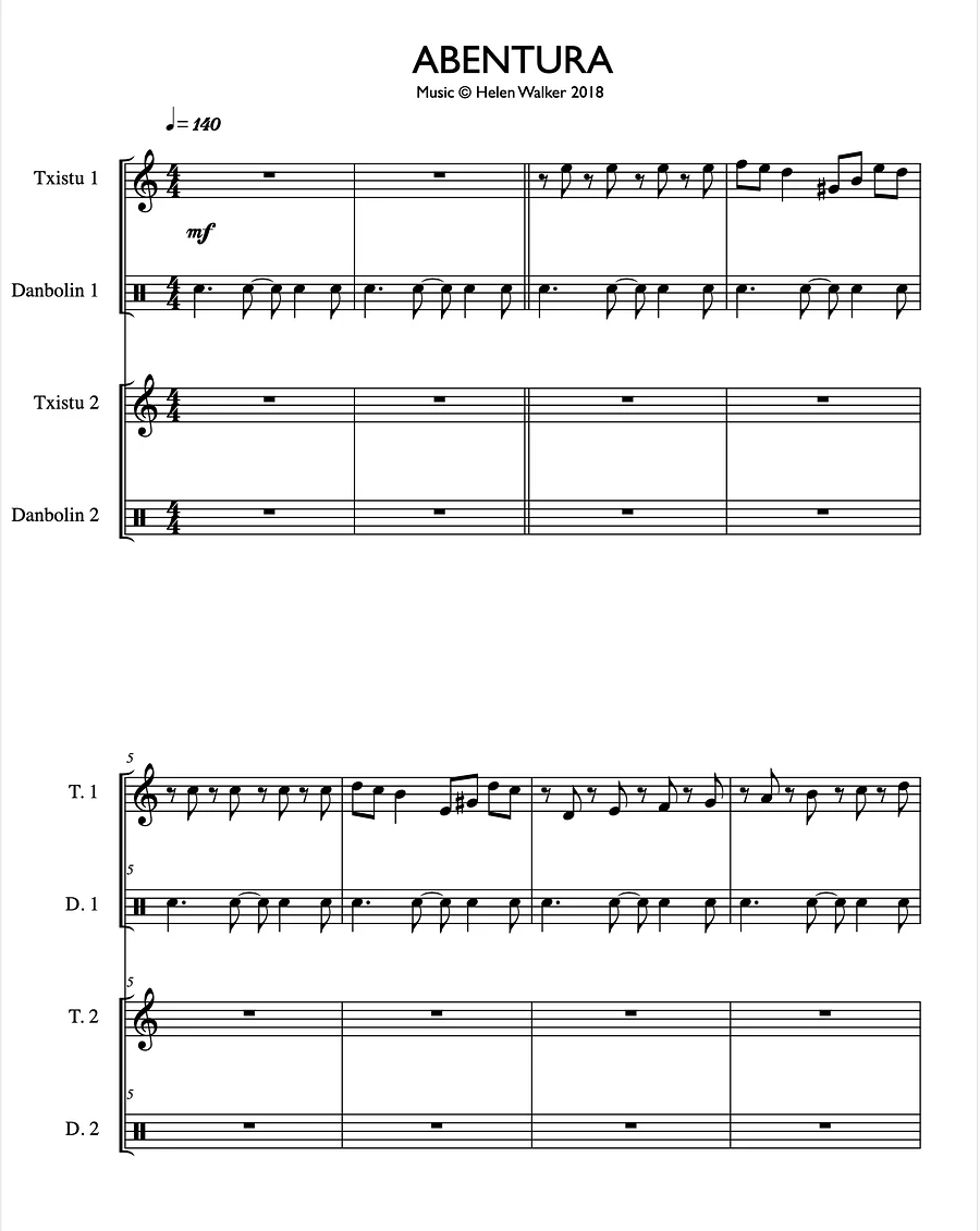 Abentura ( Txistu & Danbolin Duet - Score) product image (1)