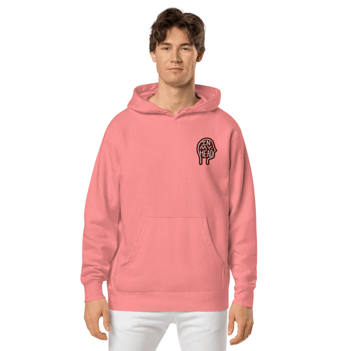 In My Head (L.C. maroon bubble design 2) embroidered pigment hoodie product image (2)